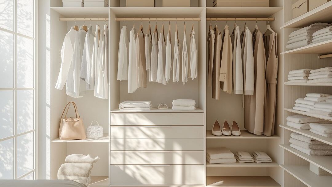 a simple organised capsule wardrobe for looking elegant on a budget