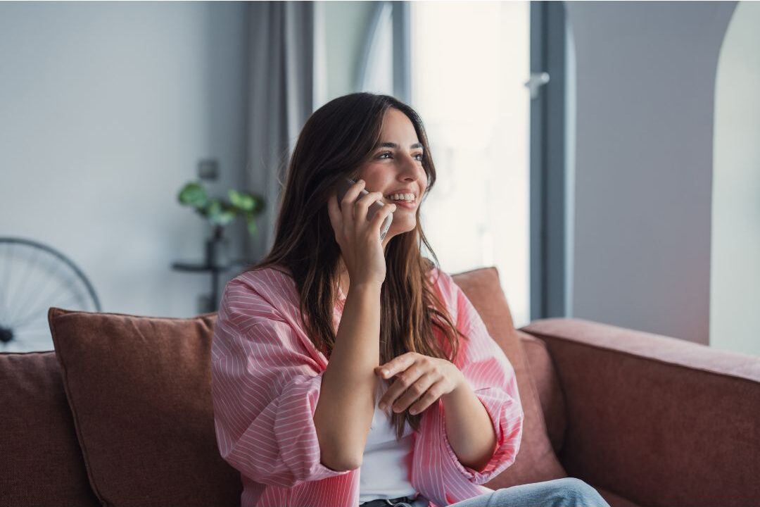 woman connecting with a friend as a free self care habit