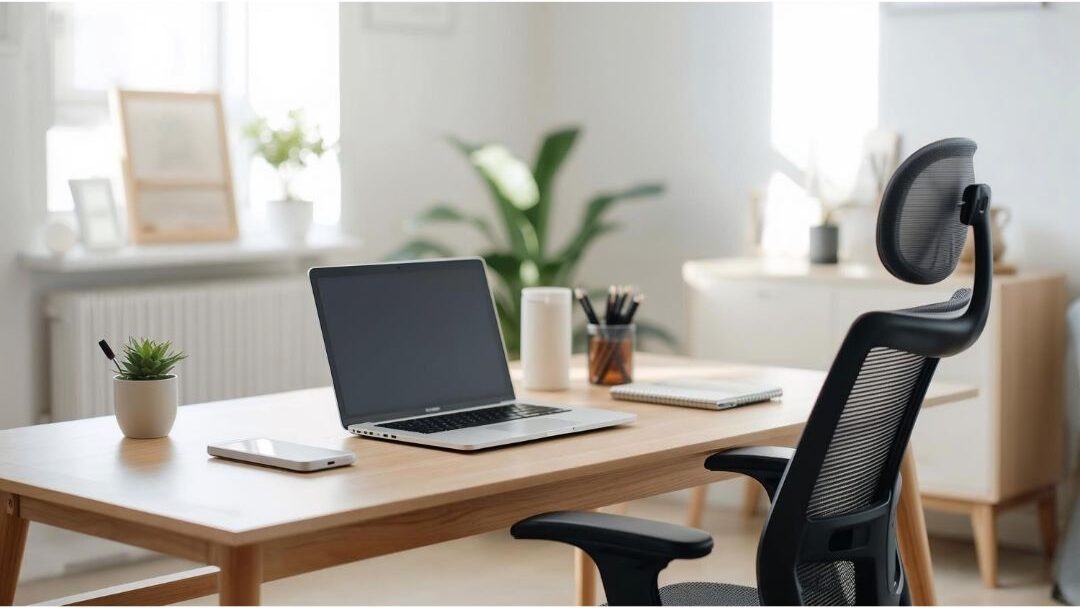 corner desk setup as one of the best small home office ideas for moms