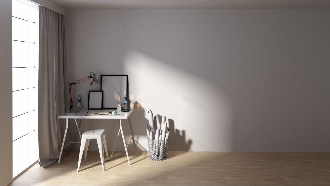 corner gallery wall above a tiny desk to elevate a small home office for moms