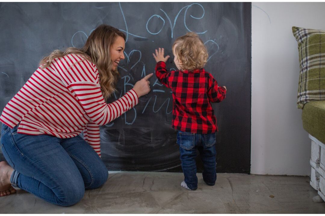 mother and children creating household rules together to eliminate daily stress