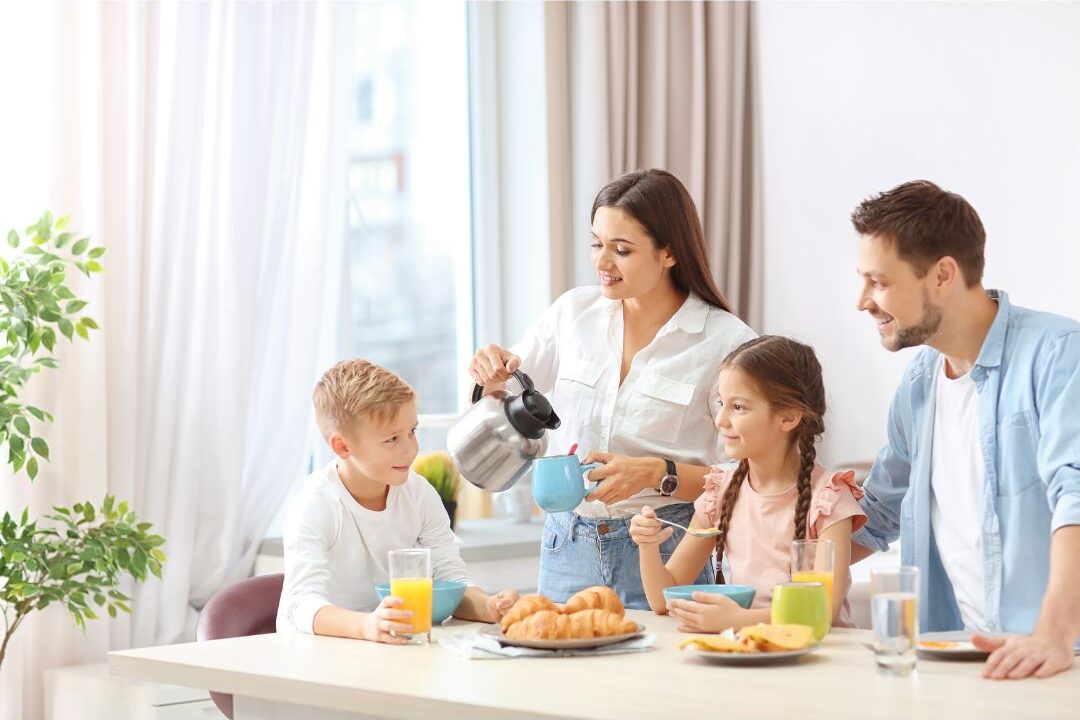 getting the household ready during a 5-hour morning routine