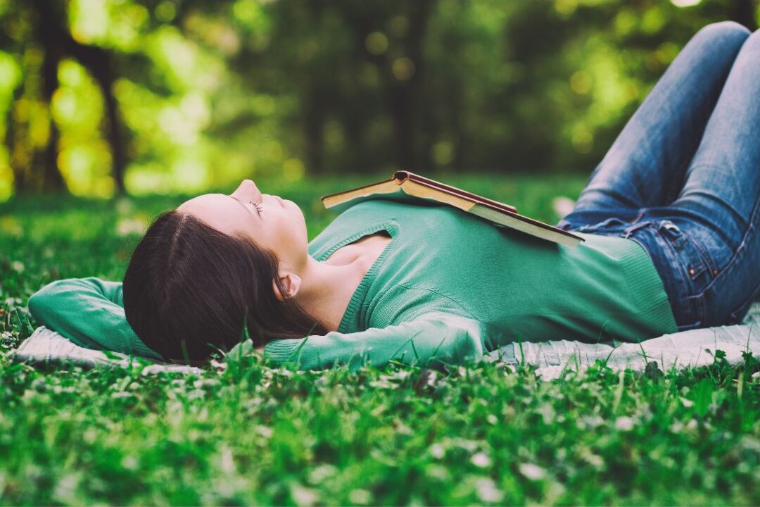 stepping outside for a quick deep breath as a self care idea for moms who never have time