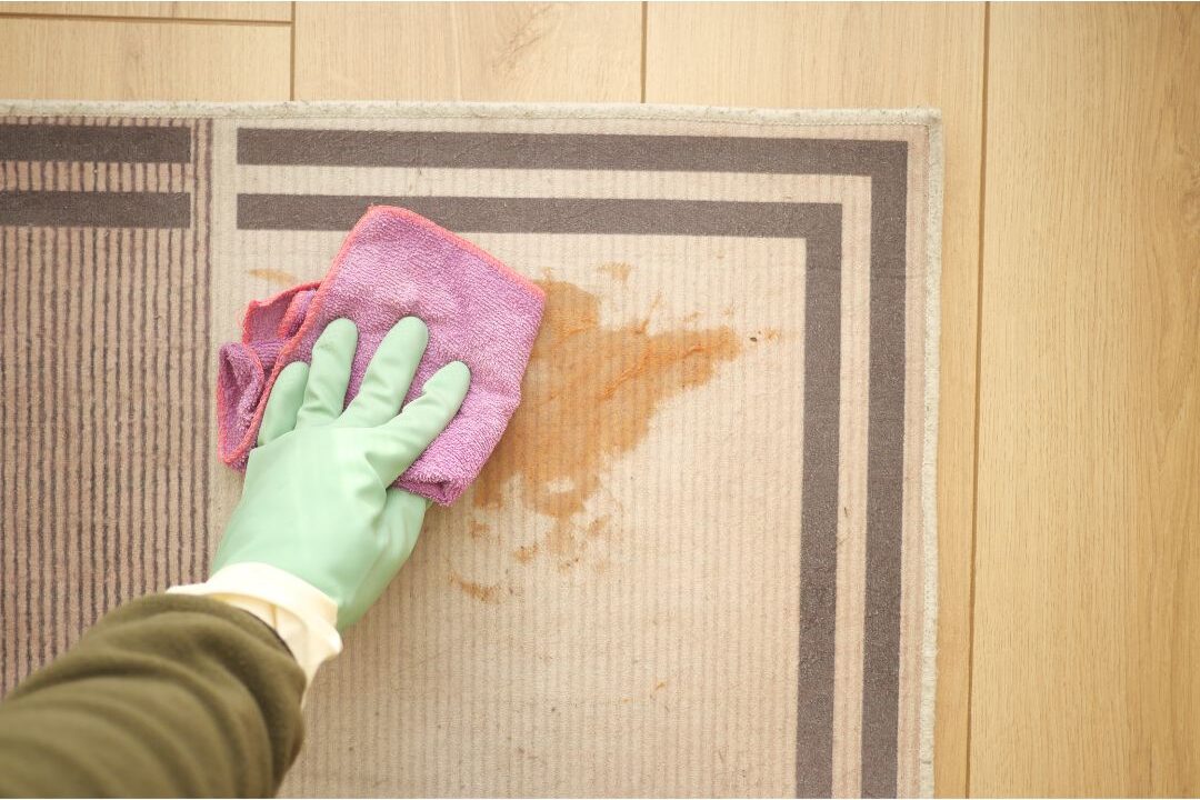 scrubbing a carpet stain as a cleaning mistake that makes your house dirtier and damages fibres