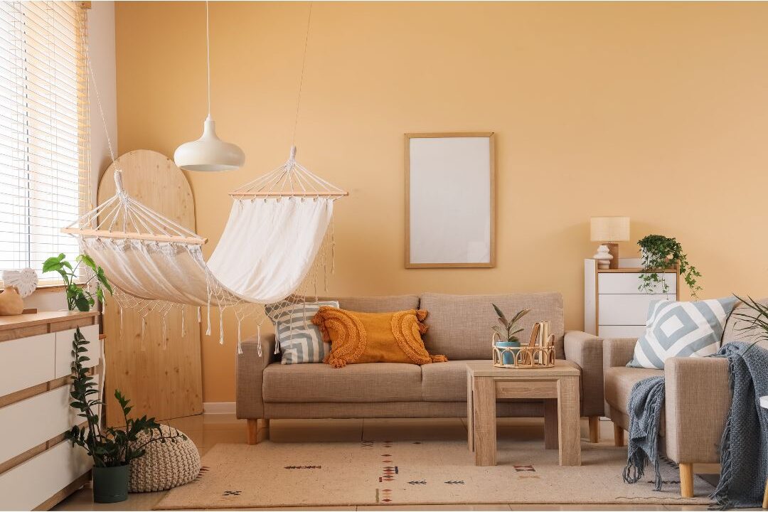 serene sunlit living room showing clean sensory flow and peaceful interior design