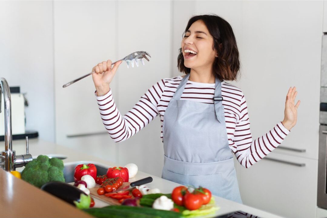 woman singing as a free creative self care habit