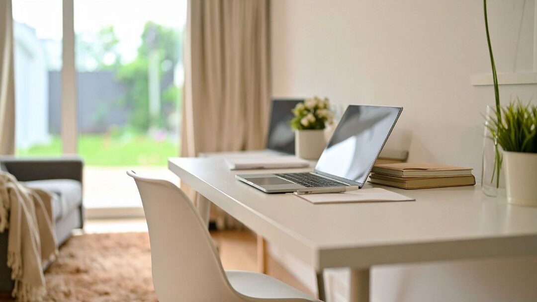 small home office ideas for moms in a compact corner workspace