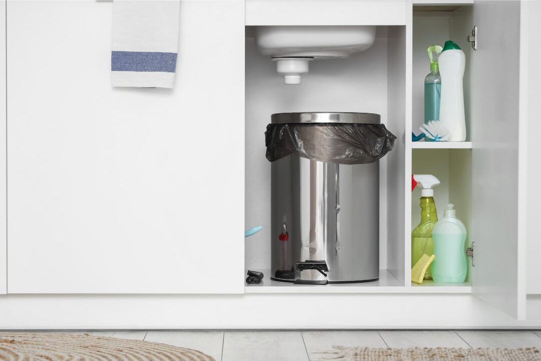 keeping a small trash bin under the sink for daily removal
