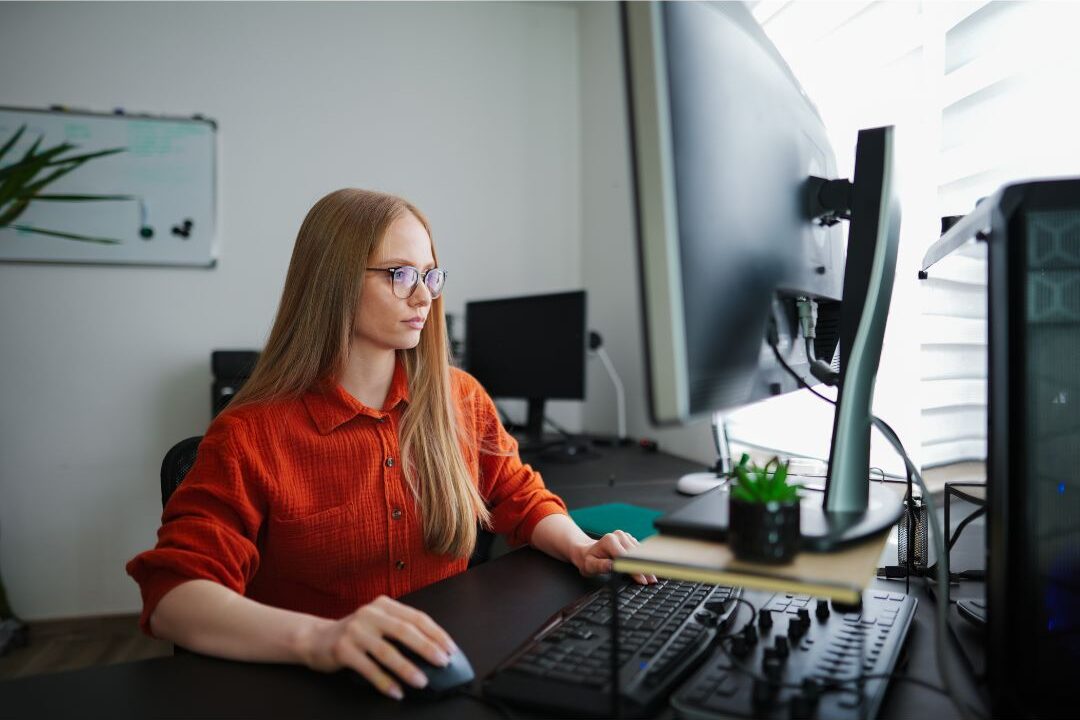 woman setting boundaries in her beautiful work from home space