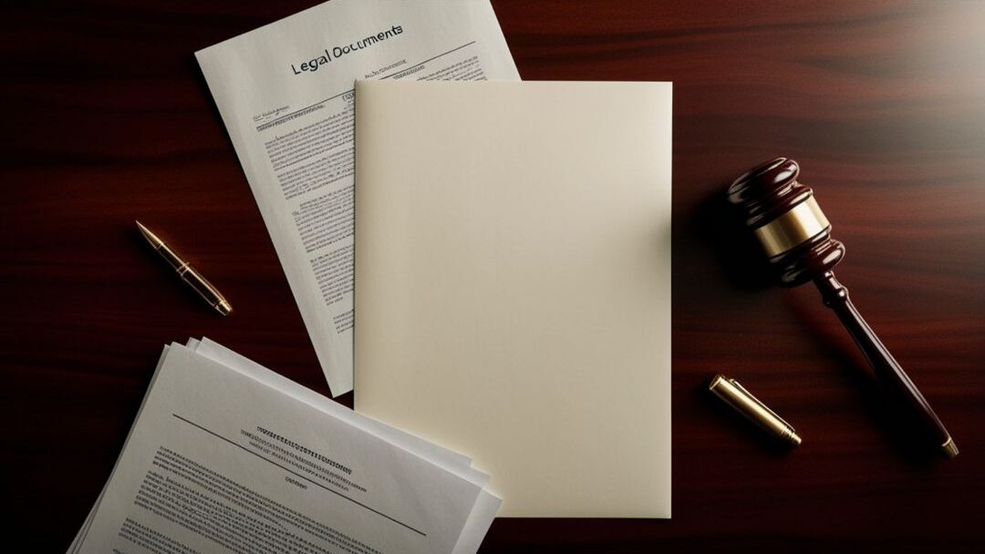 legal documents with a pen on a wooden desk for family estate planning