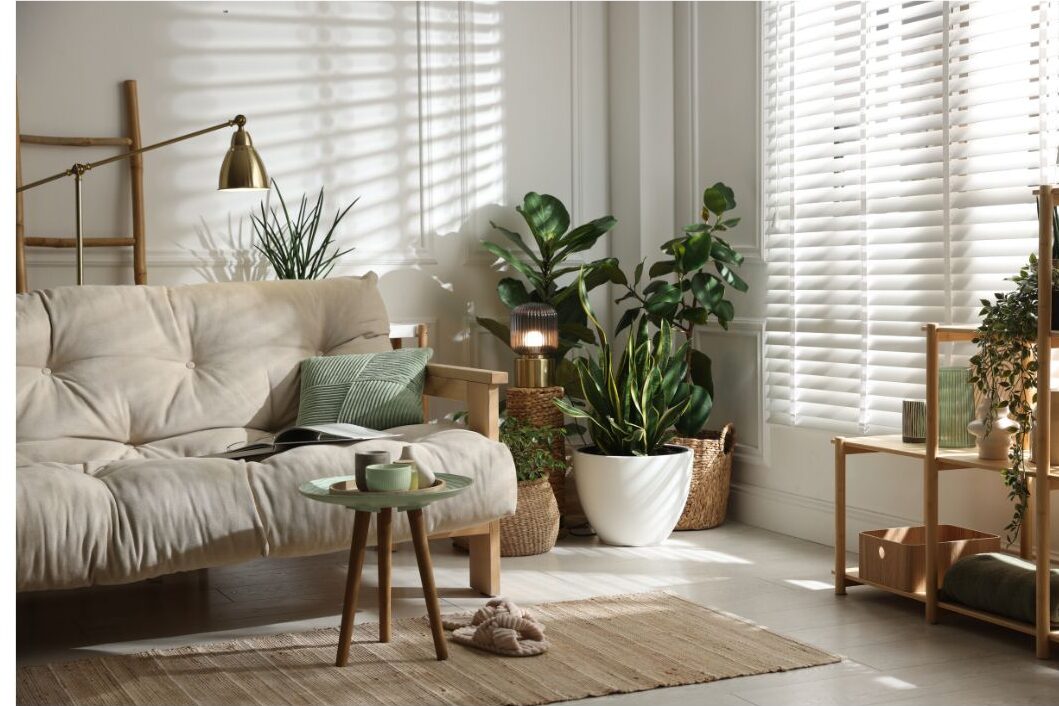 warm living room interior with soft sunlight and wooden furniture creating a peaceful home