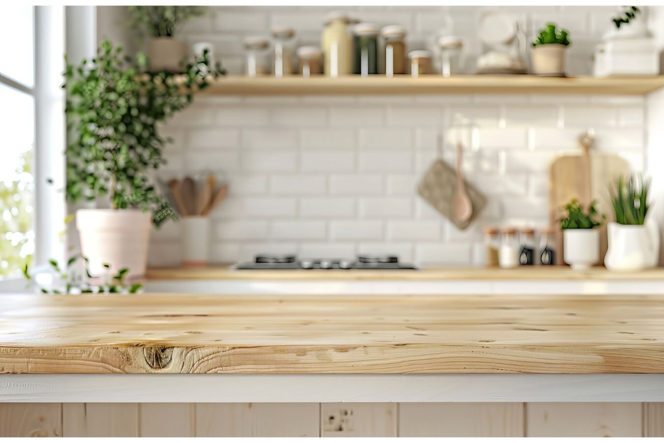 clean minimalist kitchen counter with warm morning sunlight explaining how to get more done before breakfast