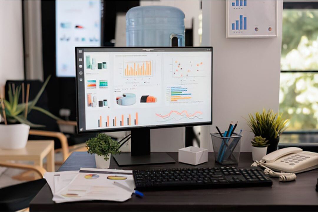 organized digital dashboard displayed on a modern laptop highlighting the easiest digital products to sell this year