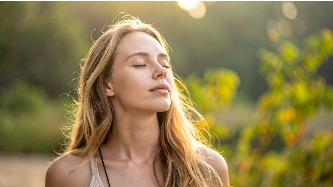 woman looking at a peaceful sunset horizon embracing practical ways to feel like yourself again