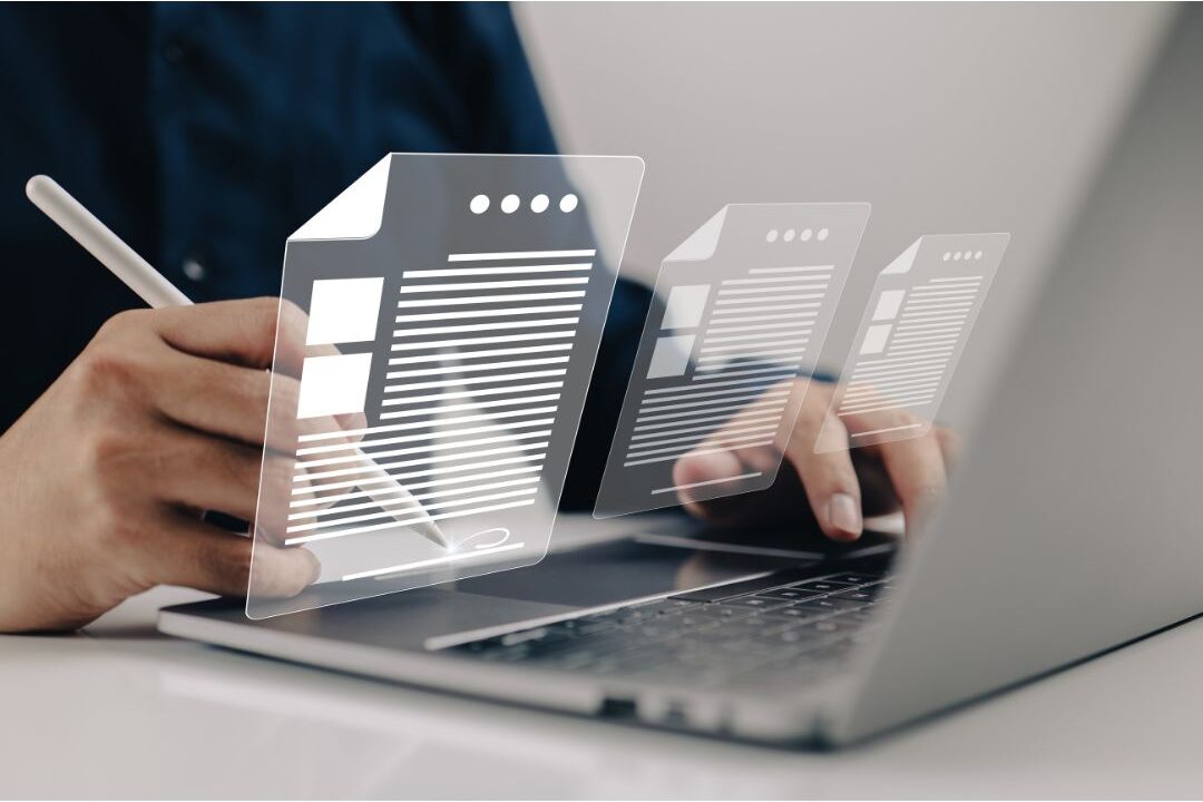 organized digital document layout on a modern laptop screen showing clear visual hierarchy