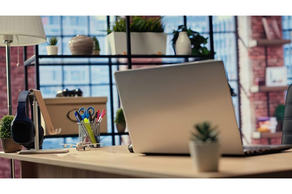 minimalist desk setup representing simple automated family savings systems