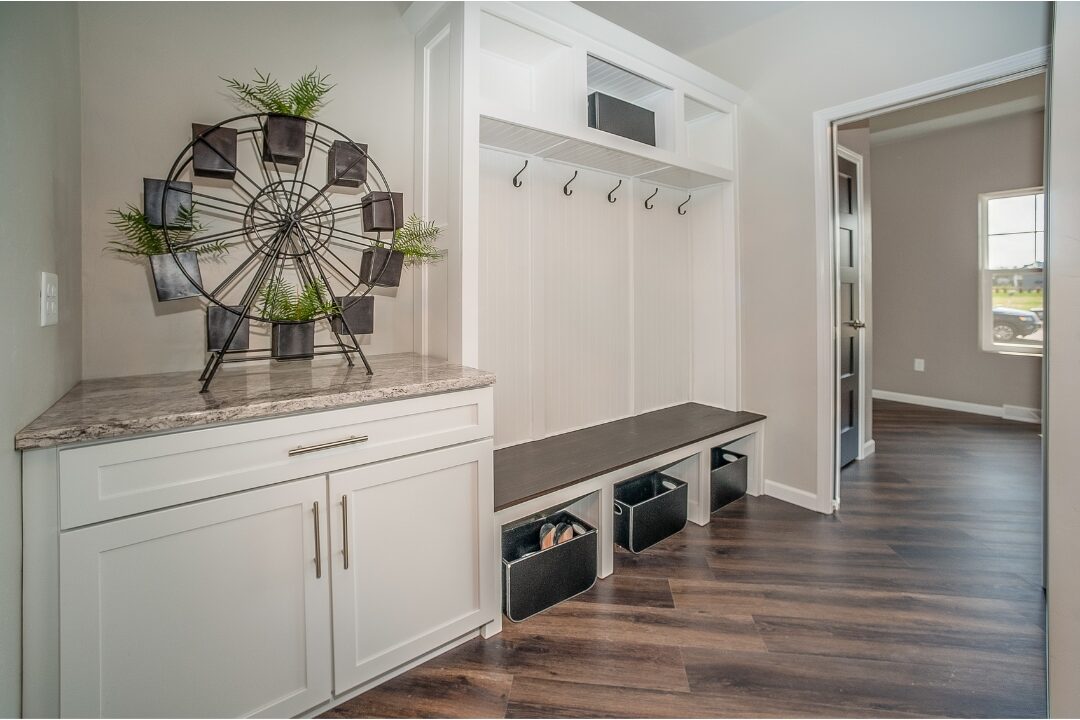 family wall organization center near bright mudroom bench setting up home station
