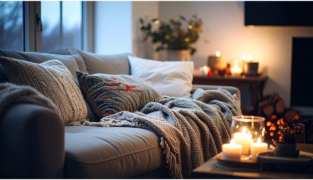 cozy living room with warm ambient lamp lighting featuring 40 cozy home ideas you'll want to copy