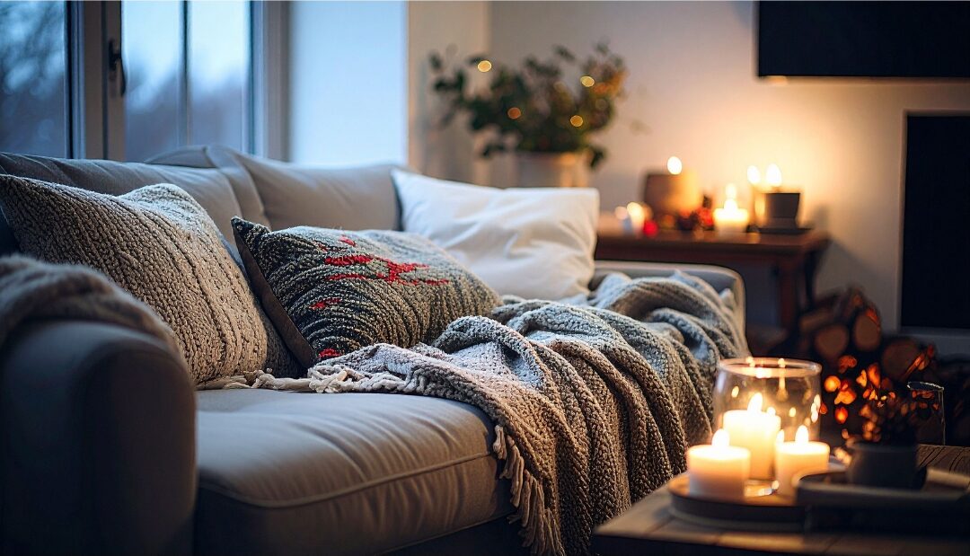 family room filled with warm sunlight soft cushions creating an authentic home atmosphere