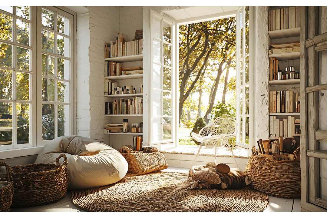 beautiful organized living room with warm natural sunlight pouring through windows featuring 70 budget-friendly home upgrades that are actually worth it