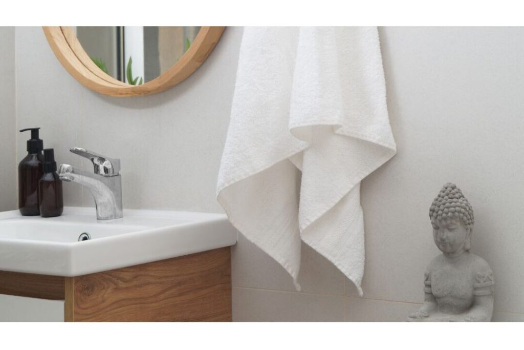 close up of high quality linen hand towel illustrating touchpoint quality items